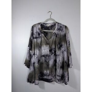 Entro V-neck Tie Dye Medium Top
